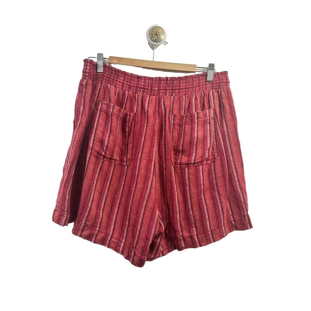 Briggs Shorts Size XL Red Striped Pattern Tassel Drawstring Pockets Linen Blend - Picture 13 of 15